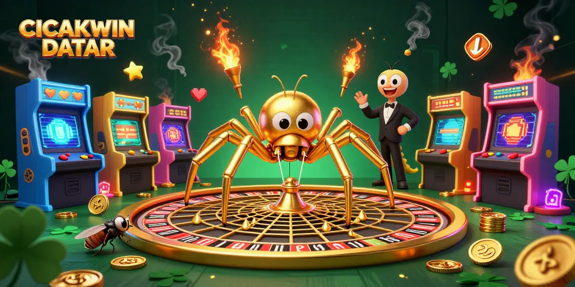 Bet on your success at CICAKWIN DATAR with a thrilling roulette web spun by a golden spider.