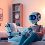 Engaging interaction with Crush AI, your friendly companion, in a cozy modern setting.