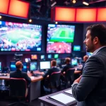 Engaging sports broadcasting studio showcasing dynamic setups and live analysis.