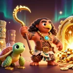 Engage with sbobet88 mobile in a vibrant 3D gambling scene featuring treasure and excitement.