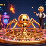 Spin the roulette wheel with tandemagency's vibrant gaming scene filled with playful characters and casino elements.