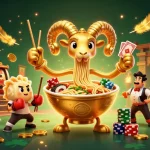 Experience thrills at bolatoto with vibrant 3D scene featuring unique characters and exciting slot elements.