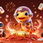 Experience the excitement of jalalive with a vibrant casino and alien adventure illustration.