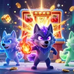 S8TV sports betting triumph with glowing wolf pack, jackpot excitement, and immersive casino action