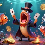 Experience bolaslot99 with a vivid 3D scene of slot games featuring glowing Bitcoin and Ethereum in a magical underwater world.