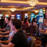Exciting slot gacor gaming moment in a vibrant casino atmosphere.