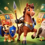 Experience excitement at rp66 with slot reels and cryptocurrency coins in a vibrant casino setting.