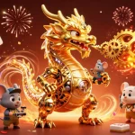 Engage in thrilling gameplay at 88ibet with a stunning golden dragon amidst casino elements.
